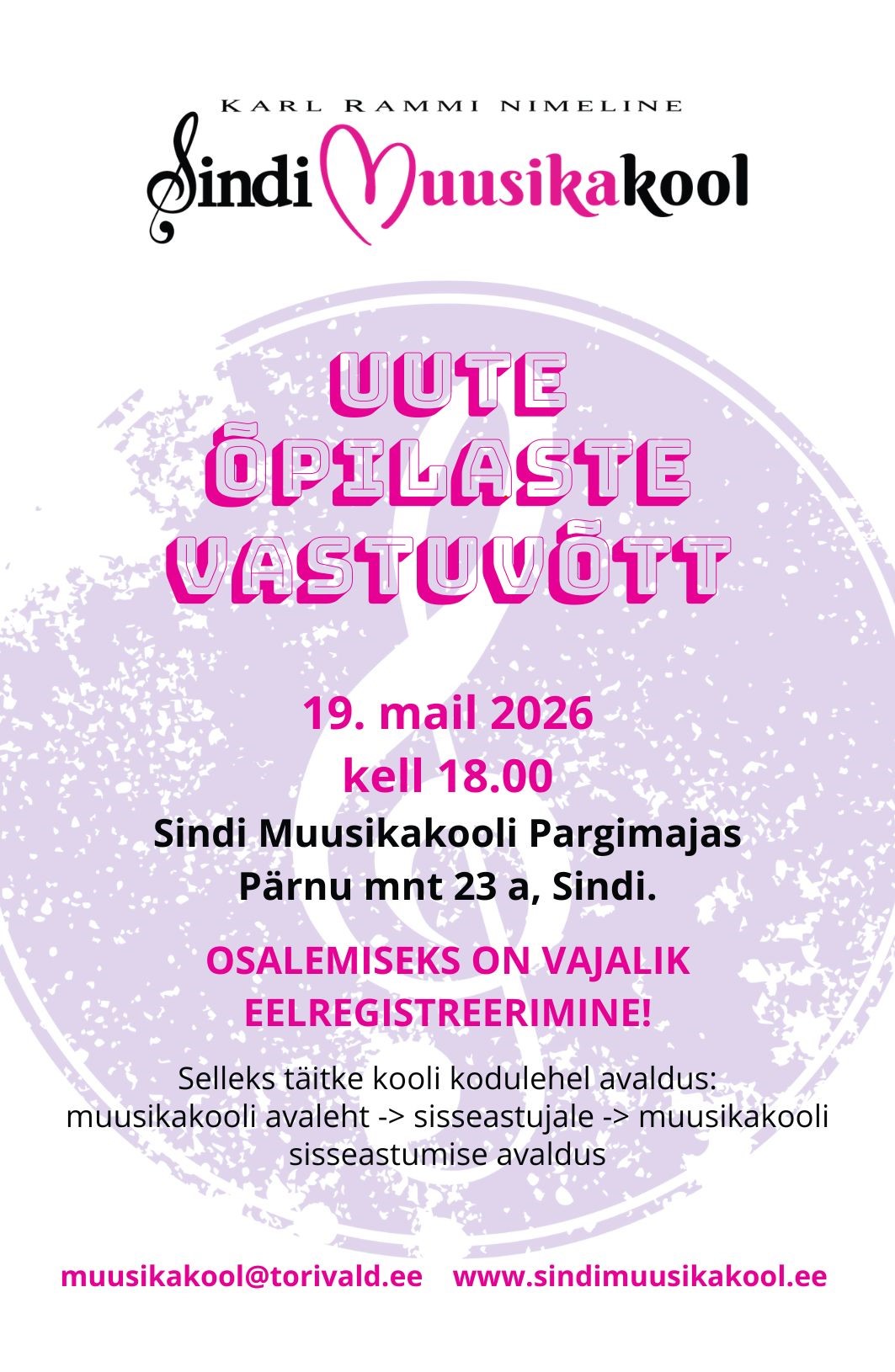 Muusikakooli vastuvõtt 2026